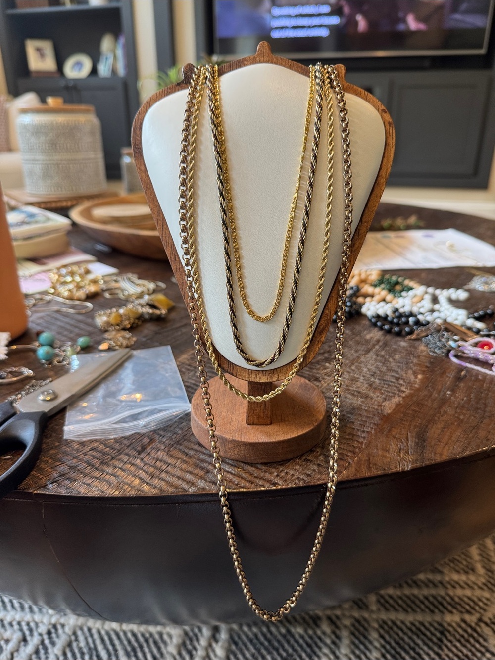 Gold-Tone Layered Chain Necklaces 4 pieces Women Jewelry
